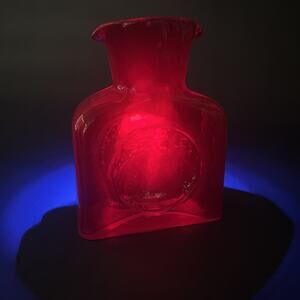 Blenko Glass 384MM “Blood Moon” Mini Water Bottle – 2024 Helios Series, Second